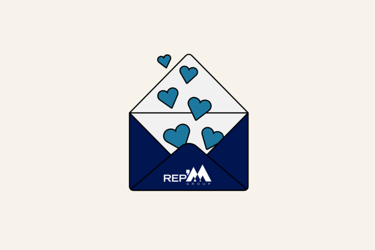 Pink Brown Minimalist Love letter Illustration Happy Valentine's Day Greeting Card